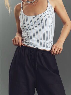 Piatola Black Elastic Waist Top - Barrel leg